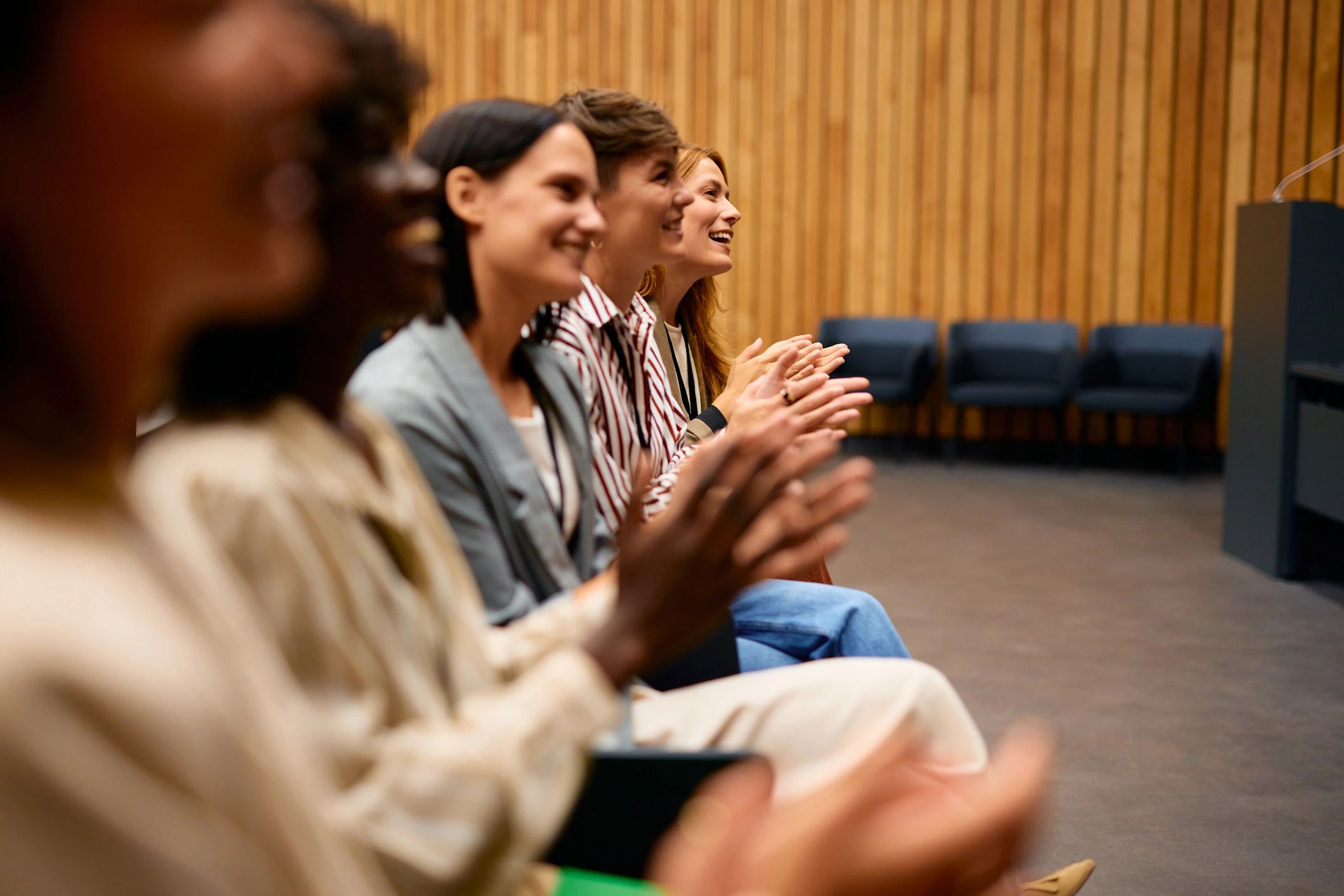 Community members gathered at a meeting